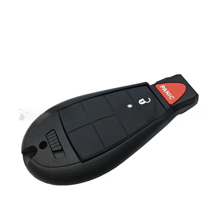 Replacement plastic key case shell for Dodge and Chrysler vehicle smart keys.
