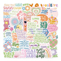 Danish pink motivational stickers with graffiti and cartoon patterns for smooth surfaces