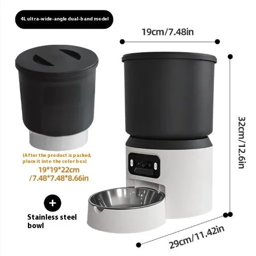 4-litre automatic pet feeder with digital control panel and stainless steel food bowl