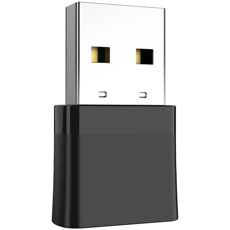 Black two-in-one network card mini Bluetooth adapter with USB interface and nickel-plated wolf tooth adapter