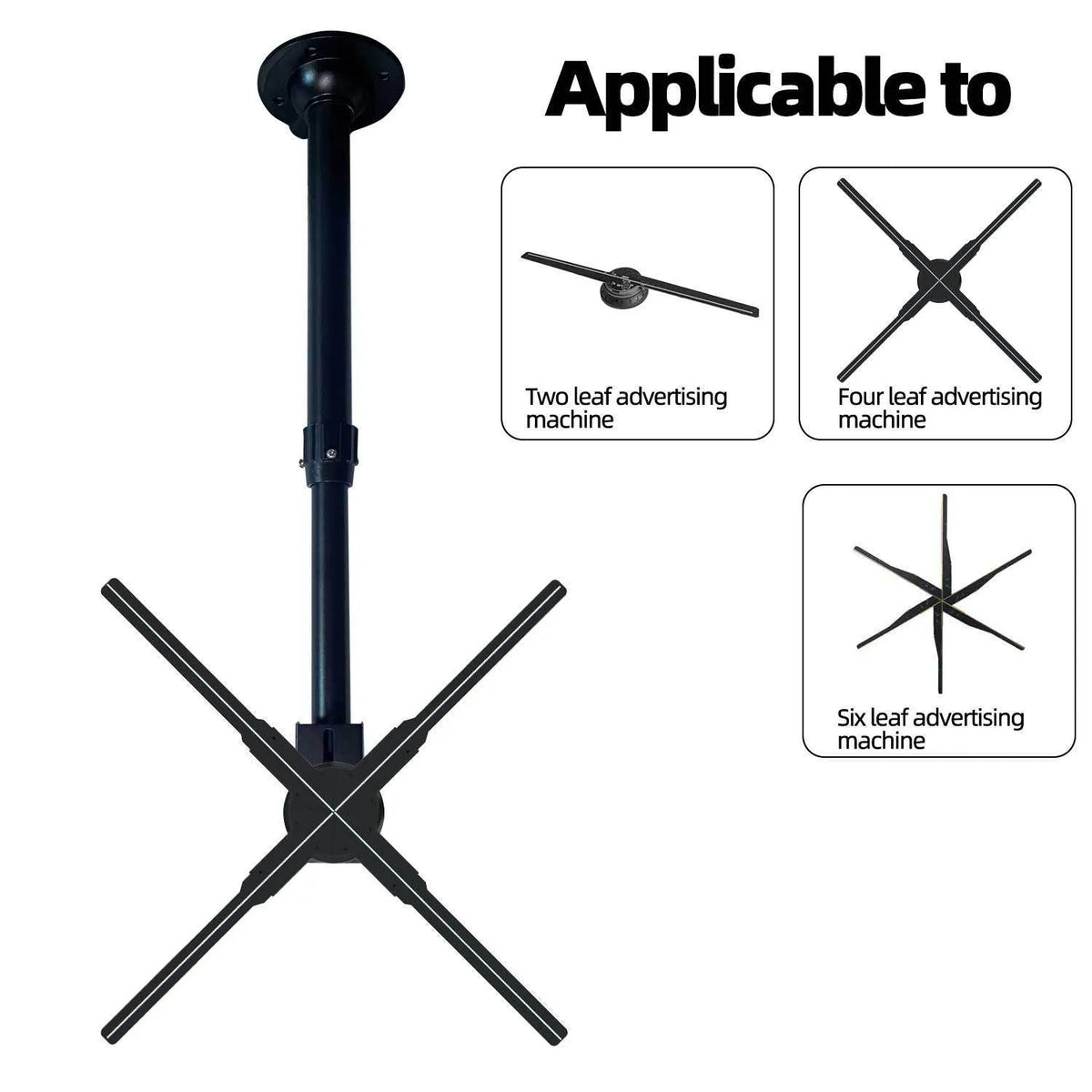 Black metal dedicated desktop hanger stand bracket for holographic 3D projection fan advertising player