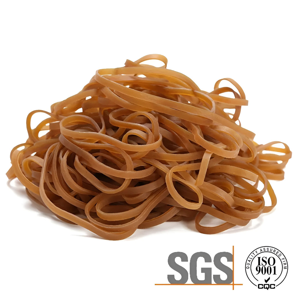 Natural rubber elastic bands in round cord shape, 500g bag quantity, natural colour material