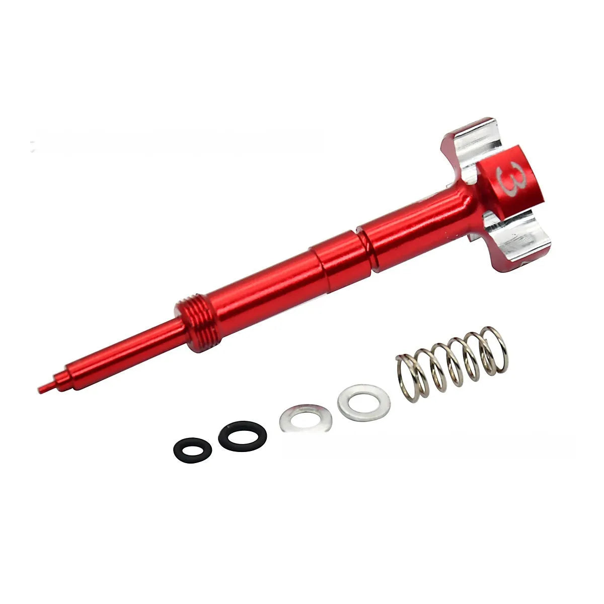 Carburetor mixing ratio adjustable screw for scrambling motorcycle modification in silver metal finish