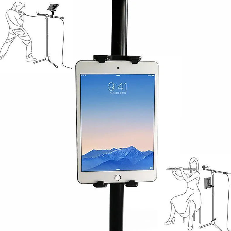 Black ABS plastic bicycle handlebar mount for mobile phones and tablets.