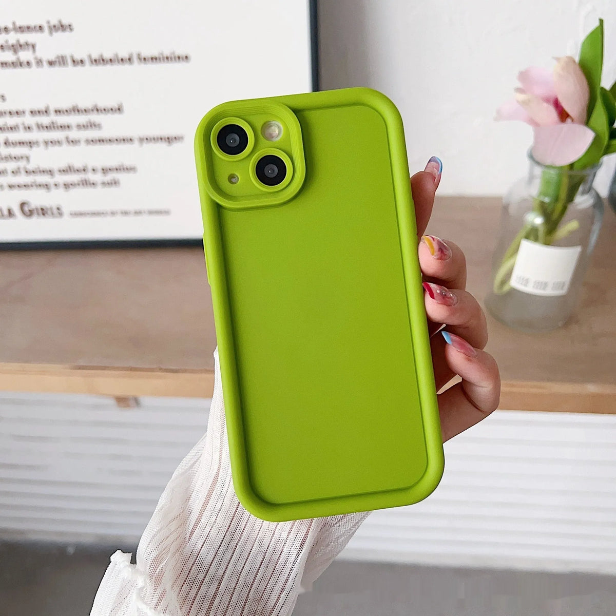 Frosted TPU Xiaomi phone case in solid colour with bracket, lanyard, and anti-fall soft shell
