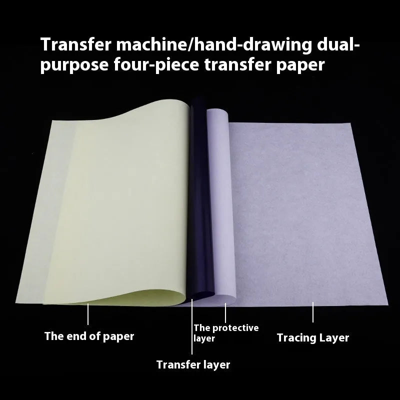 A4 tattoo transfer paper pack with transfer paste gel for creating clear tattoo stencils