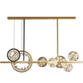 Glass chandelier with iron body in light luxury style, 95cm diameter, 27.5cm height, remote control