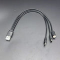 USB to three Type-C charging cable three-in-one design black PVC material