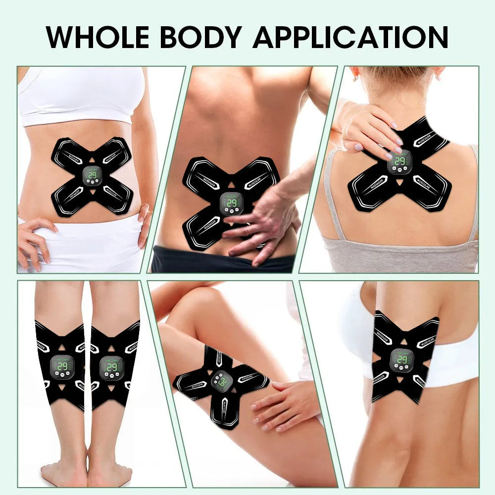 Intelligent EMS massager multifunctional cervical vertebra massage pad with USB cable in white remote control type on grey background