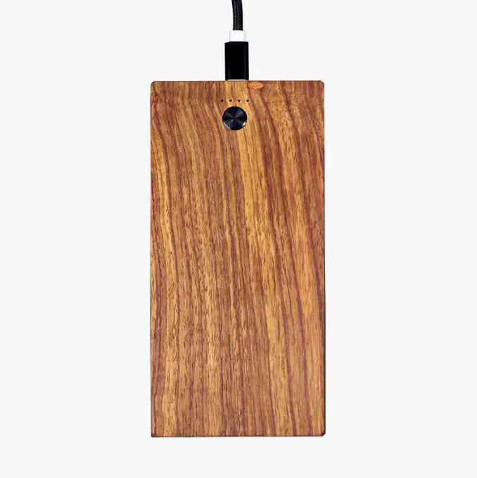 Wooden handicraft 8000mAh fast charge power bank with 9S protection circuit, 156x77x12mm size