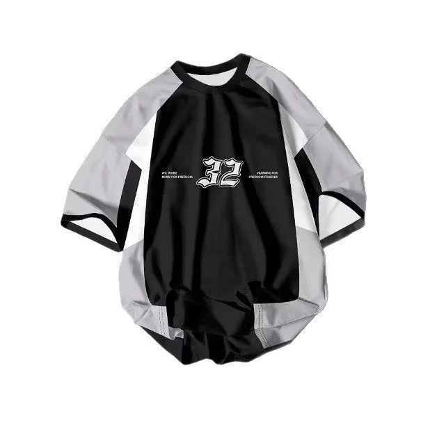 Men's printed short-sleeved T-shirt with cartoon graphic, polyester fabric, multiple colours available