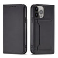 Card phone holster holder protective cover in solid colour with card slot flipped open showing phone
