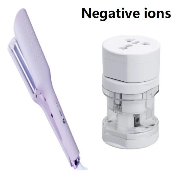 Purple egg roll hair curler with ultra-small barrel and wired power cord for water ripple curls
