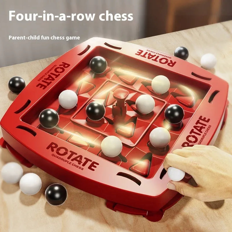 Track logic chess set in colour box package with black and white beads on plastic board for teenagers 7-14