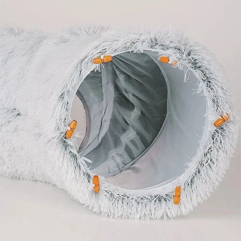 Gray plush cat bed mat measuring 85 by 85 by 26 centimetres, placed on floor for winter use