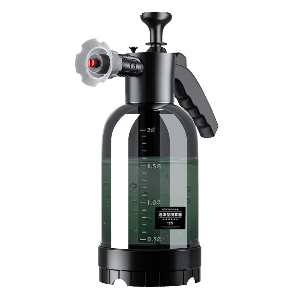 Hand-held car wash foam sprayer with high-pressure water cannon and 2 litre windproof sprinkling can