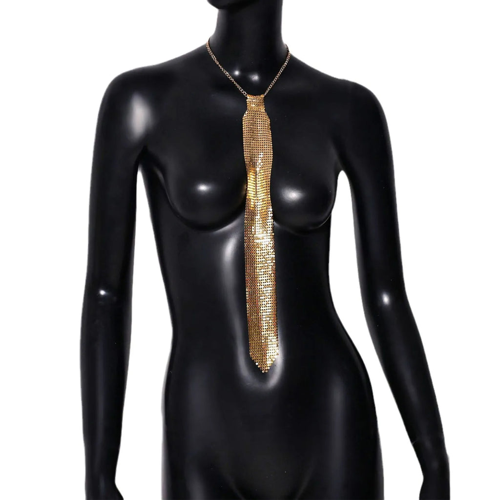 Arrow-shaped silver metal sequin bow tie for adult party wear