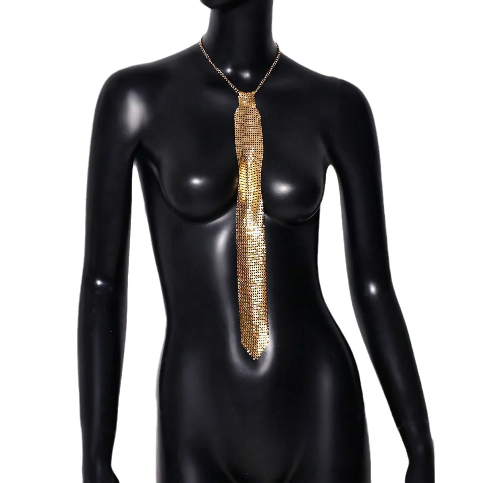 Arrow-shaped silver metal sequin bow tie for adult party wear