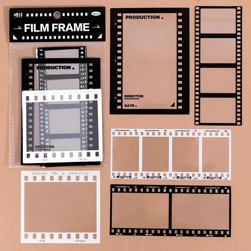 15 sheets of retro frame decorative stickers with transparent backing for journals
