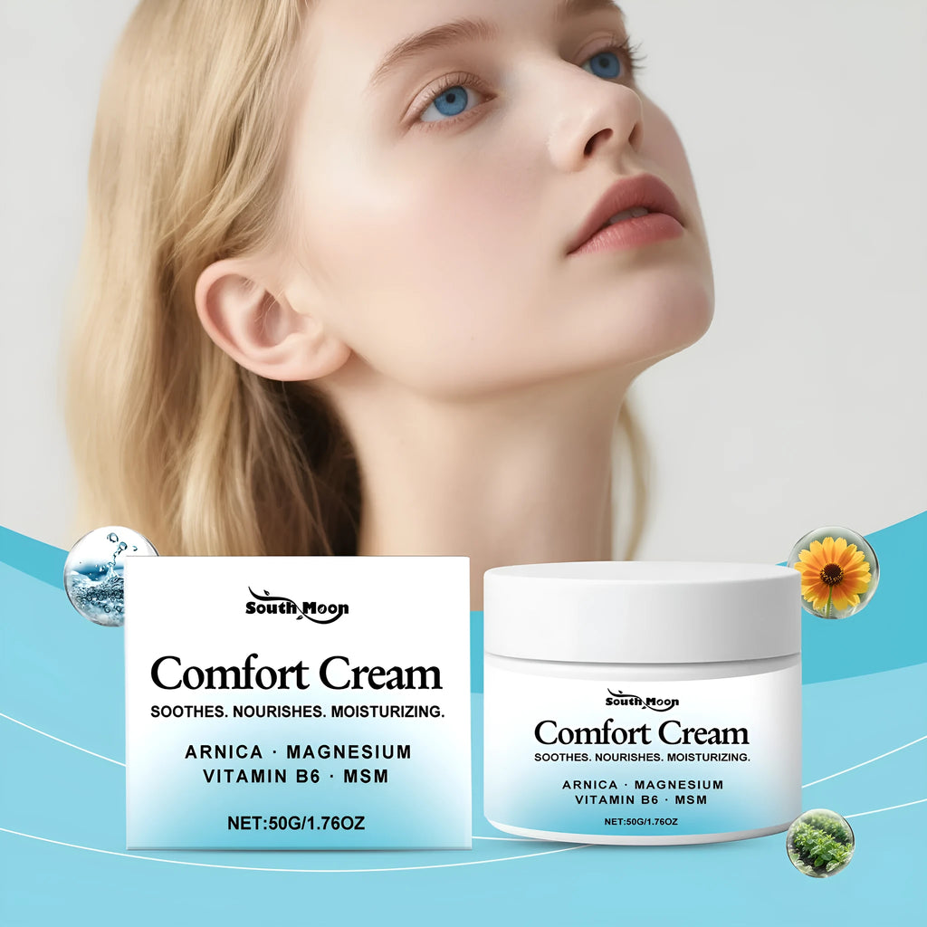 Square 5cm jar of 50g moisturising cream with Shanjinchehua and pyridoxine for body skin.