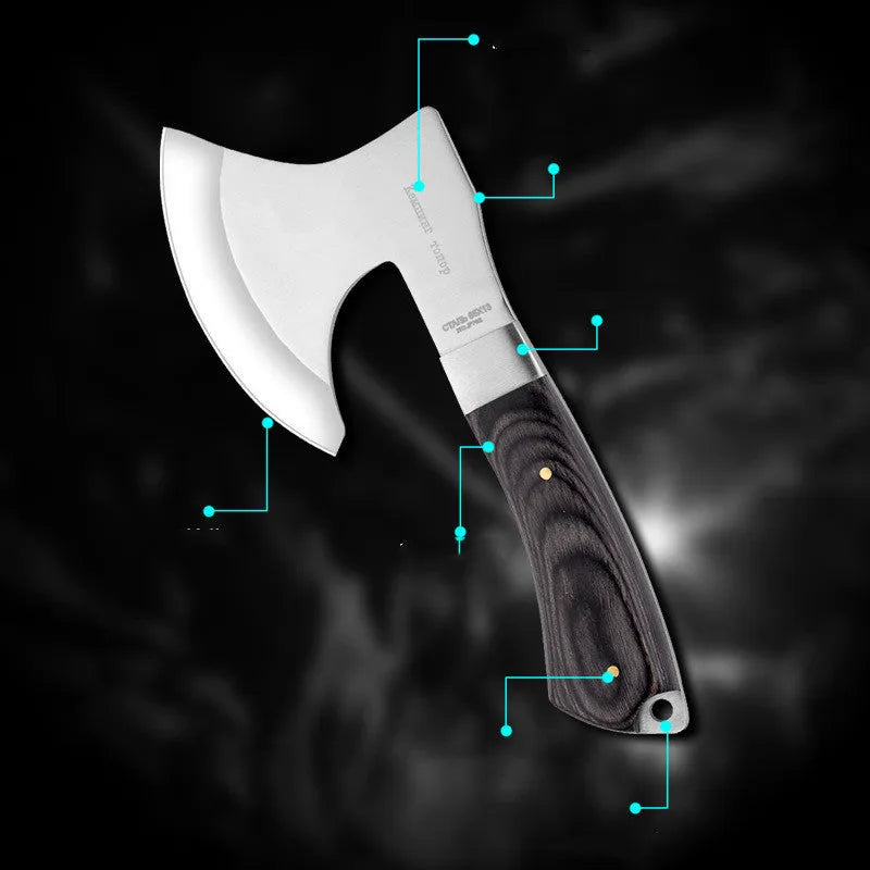 Outdoor Tactics XMF95 stainless steel camping axe with 57cm length and 49HRC blade for wood chopping