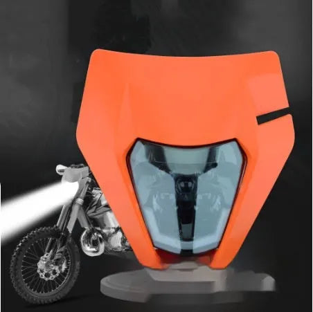 Scrambling motorcycle headlight for 25XCW 300 EXC AU 350 EXC-FBR in orange white black colours