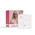 Three pairs of clear microneedle eye patches for anti-wrinkle skincare treatment.
