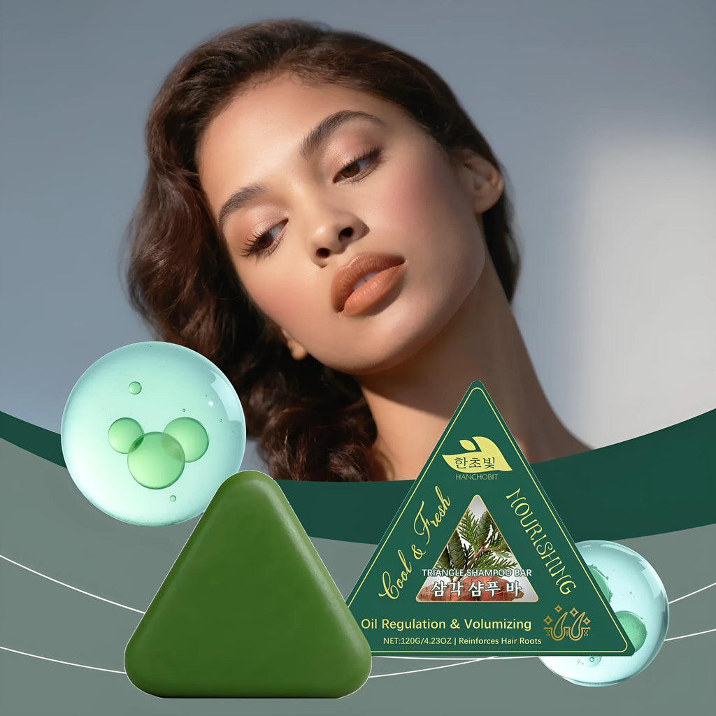 Herbal Care solid shampoo bar in wrapper, 120g, for moisturising and softening hair