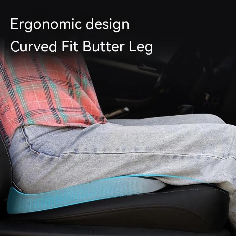 Curved bevel design seat cushion for tailbone support in beige colour on a chair