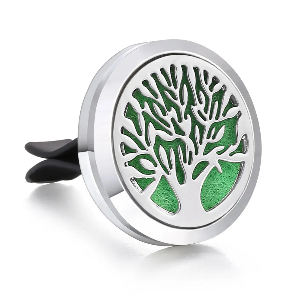 Round stainless steel car air conditioning vent perfume clip 30mm outer diameter with polished finish