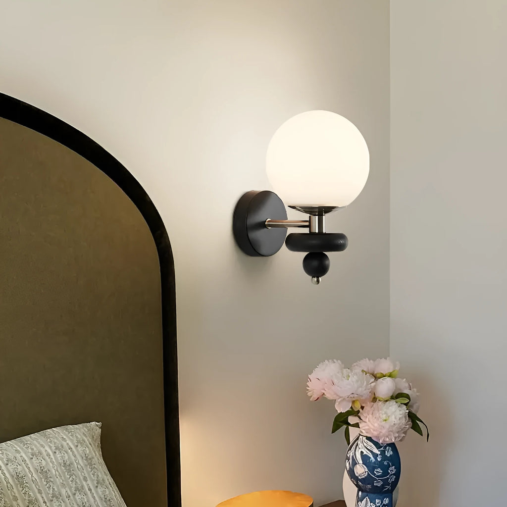 Black Chinese style bedroom bedside wall lamp with eye protection neutral, warm or white light, ≤36V