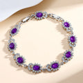 Personality Trend women's simple inlaid zircon bracelet in environmentally friendly alloy, shown in one of nine gemstone colour options.