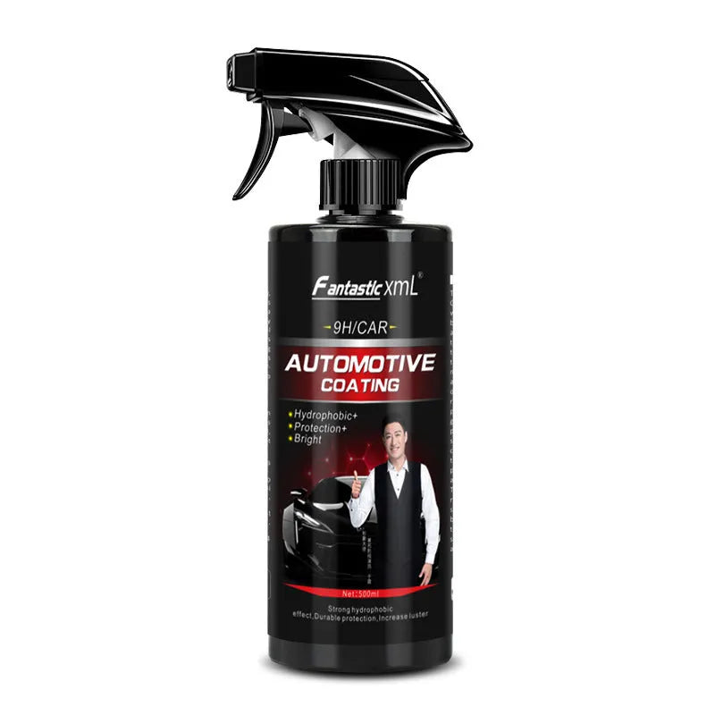 500ml bottle of automotive liquid coating spray with application towel