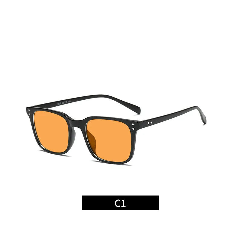 Orange tinted anti-blue light and UV protection glasses with a TR90 frame shown in one of the available colour options.