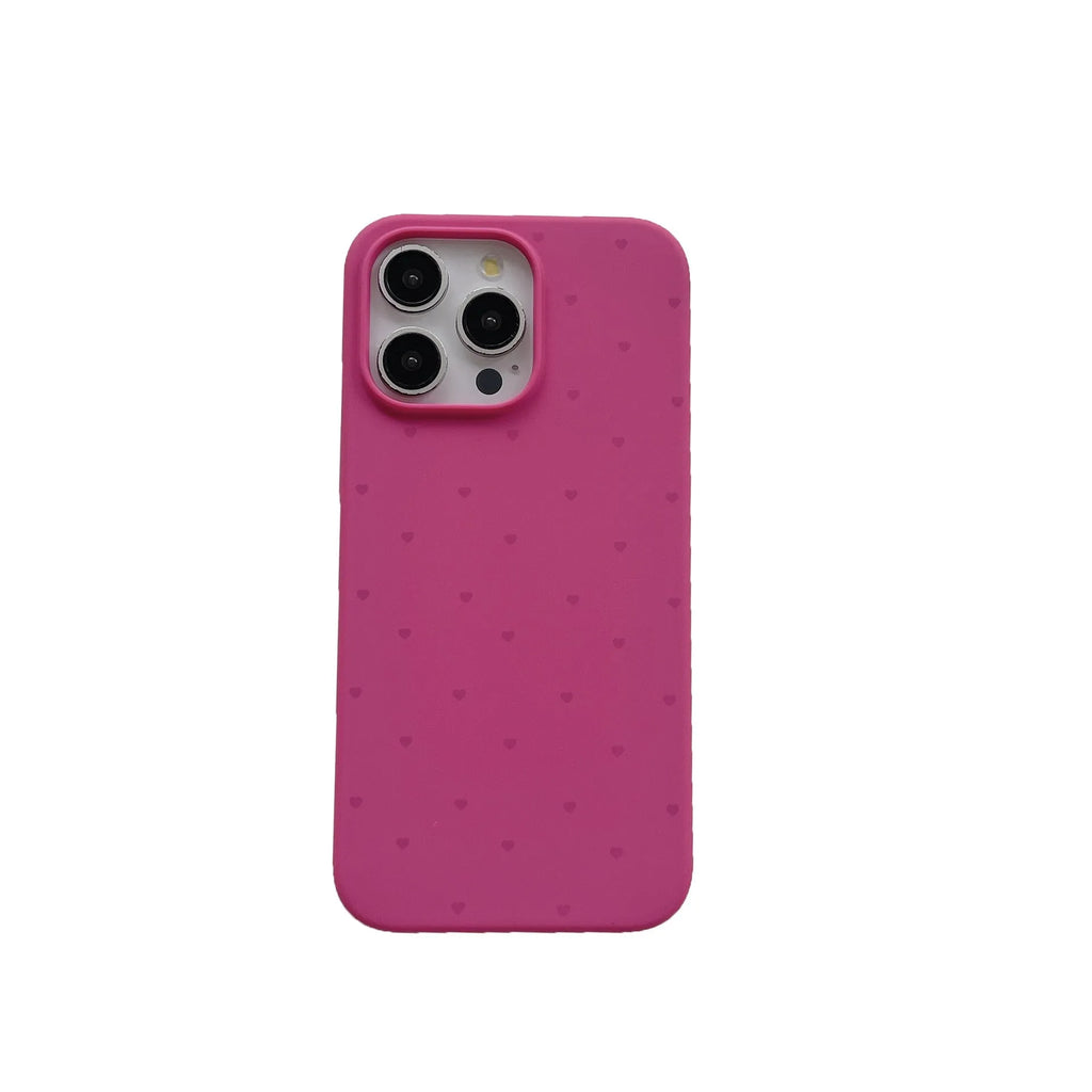 Love heart liquid silicone phone case in grass purple for iPhone, shockproof and fingerprint-proof