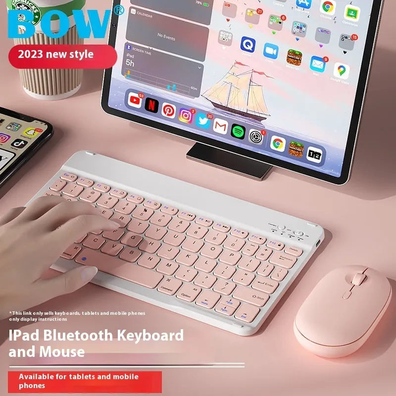 Bluetooth wireless keyboard for tablets and PCs with rechargeable battery in multiple colour options