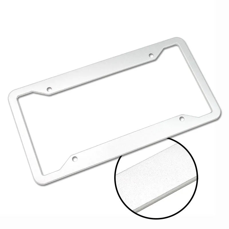 Aluminium alloy licence plate frame in black finish protecting vehicle registration plate