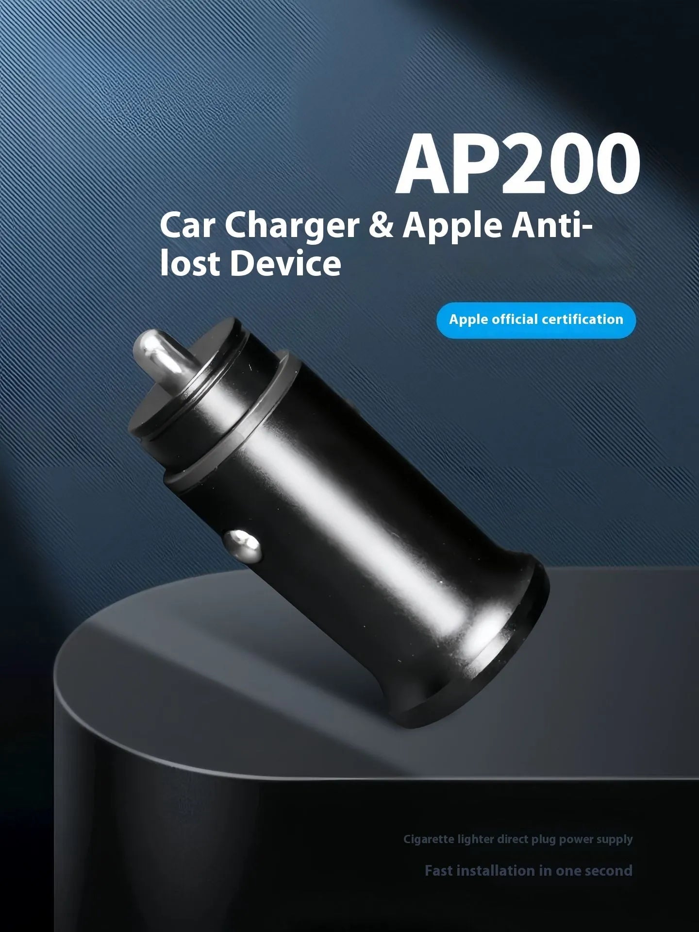 Black car GPS locator device plugged into a vehicle's 12V power socket for tracking.