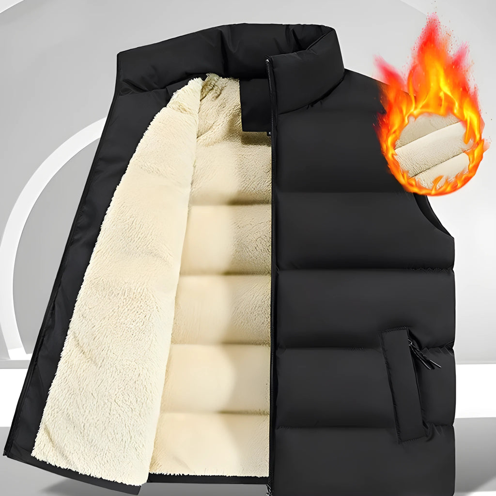 Men's striped lambswool vest waistcoat in black, dark blue or red for autumn and winter wear