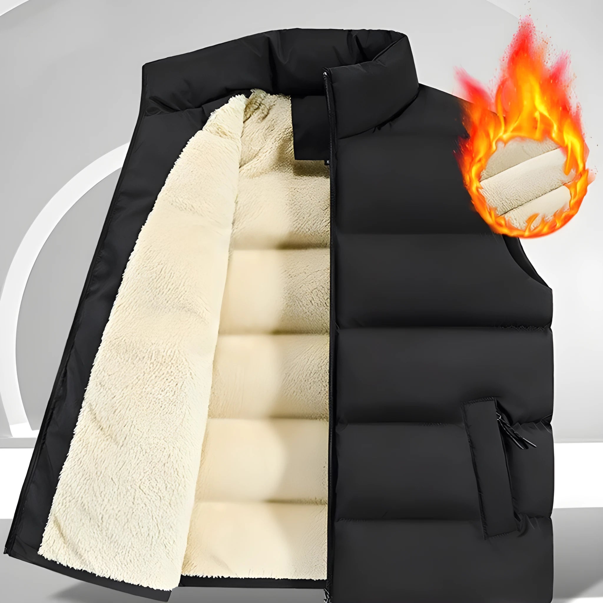 Men's striped lambswool vest waistcoat in black, dark blue or red for autumn and winter wear