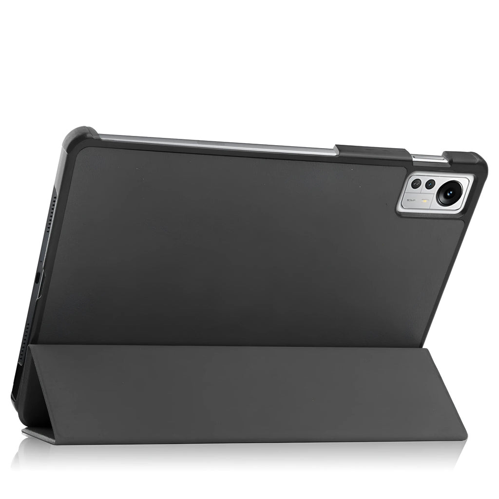 Ultra thin anti drop protective case for Xiaomi Tablet 5 Pro 12.4 in black with tri-fold caster hard shell