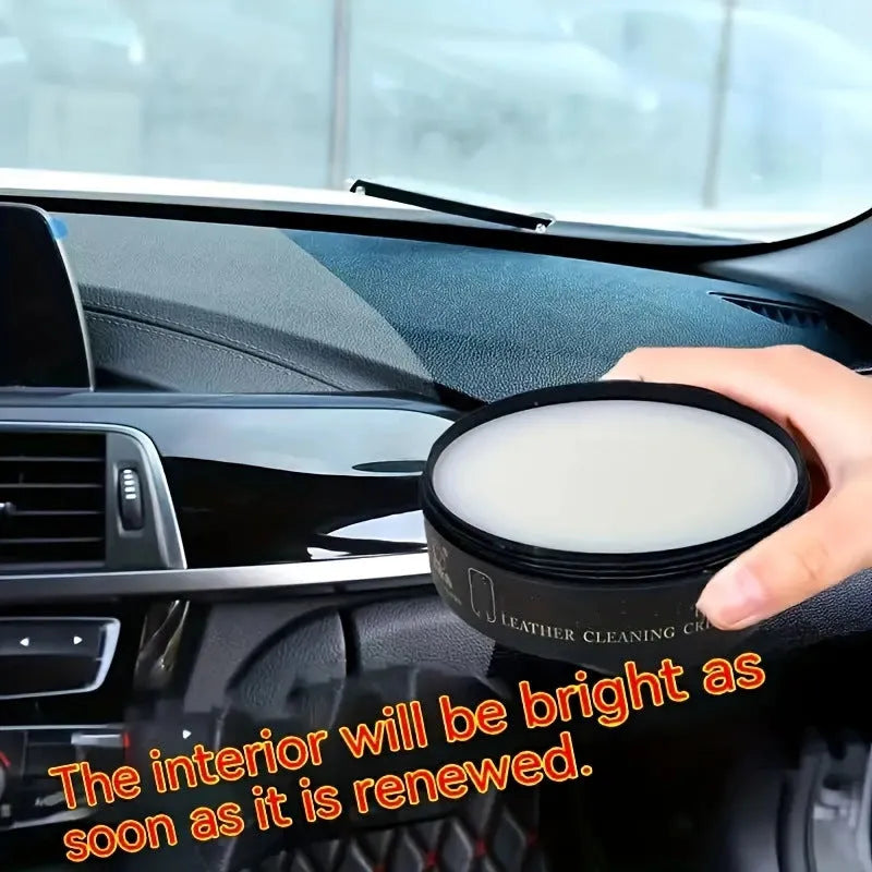 160g multifunctional leather cleaning cream jar with sponge for car interiors and shoes