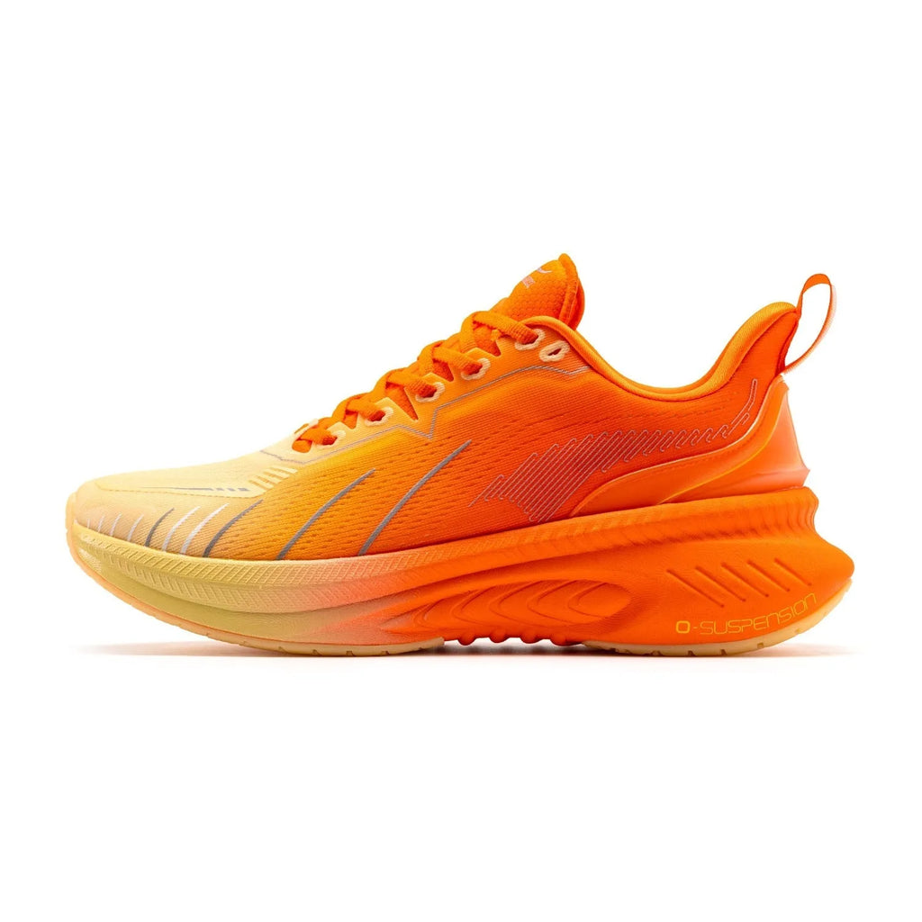 Low-top running shoes in various colours with PU mesh upper and rubber sole for shock absorption.