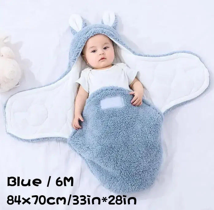 Adjustable baby sleeping bag swaddle blanket in fleece with velcro closure