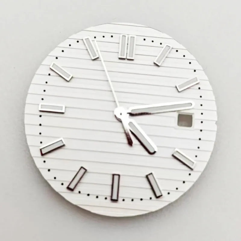 30.5mm solar stripe nail green luminous watch dial plate with matching hands for 2813 8215 movements