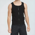 Men's black zip polyester sweatshirt for running, exercise, yoga, and training, available in sizes S to 5XL