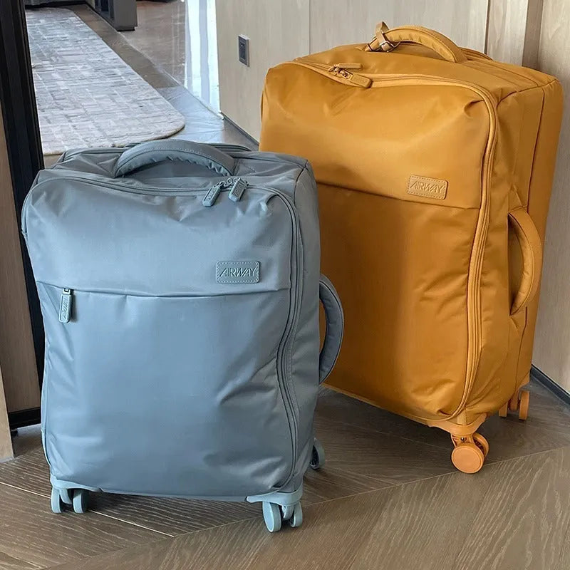 Tea brown waterproof Oxford cloth suitcase with universal wheels in 20-inch size