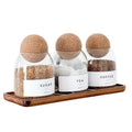 Glass food storage tank three-piece set spherical transparent design modern simplicity