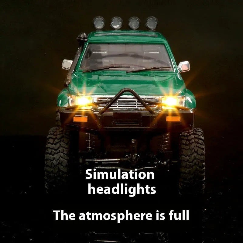 All terrain pickup truck remote control car in green plastic for off-road rock crawling