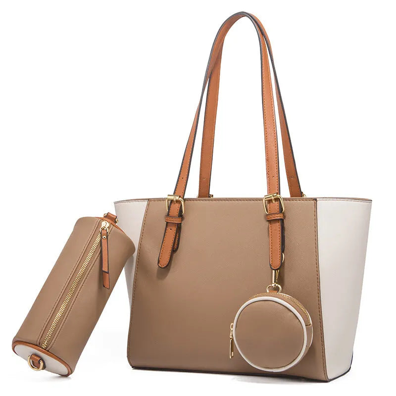 Fashion three-in-one saffiano bag with large capacity in bucket shape, available in multiple colours.